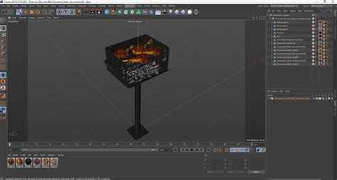 3D Charcoal Grill with BBQ Tomahawk Steak model | 3D Molier International