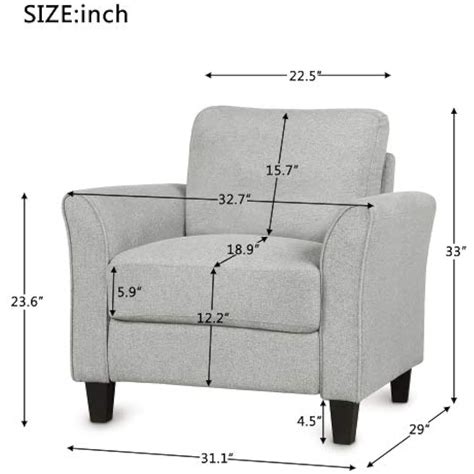 Accent Chair, Modern Linen Upholstered Armchair Club | Ubuy India