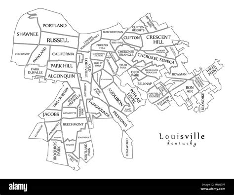 Louisville Kentucky State Map