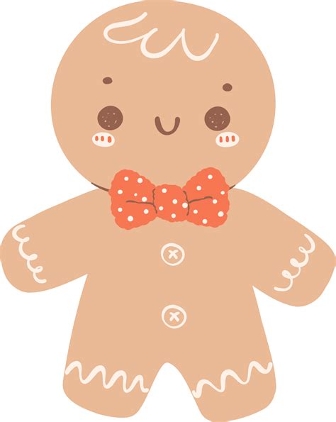 Cute Gingerbread Man Cartoon Christmas Character Graphic 31762581 PNG
