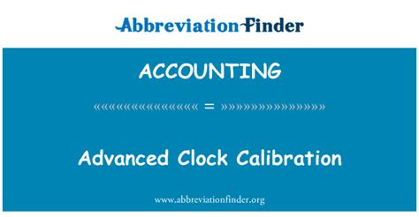 ACCOUNTING significa Calibración avanzada reloj - Advanced Clock ...