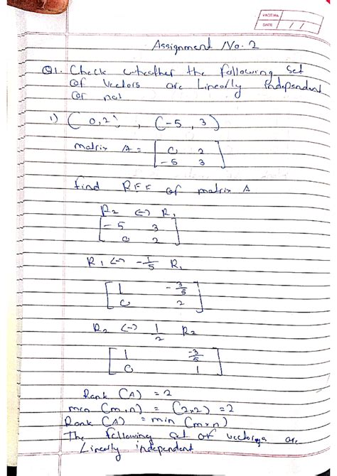 Maths assignment - PAGE Na DATE Assignment No. 2 Q of Victors are ...