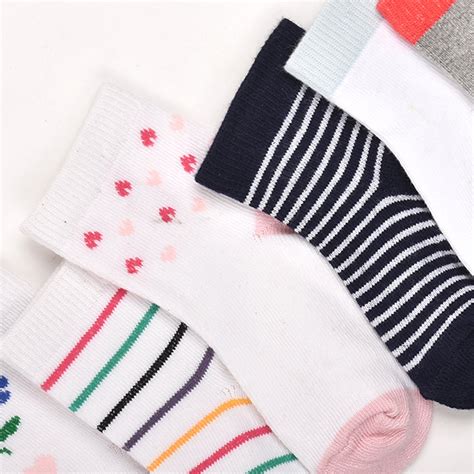 Footprints Super Soft Organic Cotton Kids Socks-Flower & 2 Color Red W ...