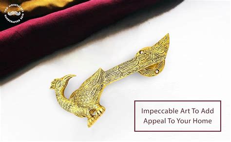 Two Moustaches Peacock Design Brass Door Handle, Brass Door Handles for ...