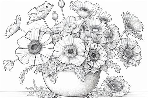 Adult Coloring Pages Flowers
