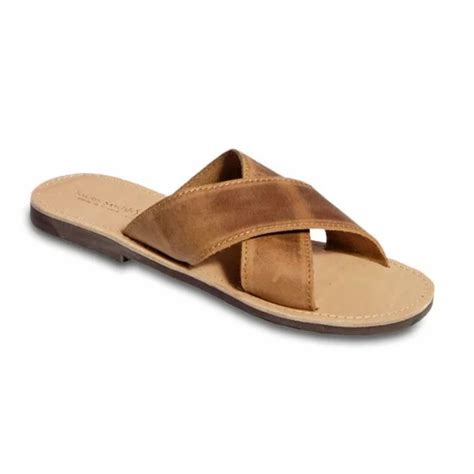 Men Leather Sandals Tsakiris A123, Taba