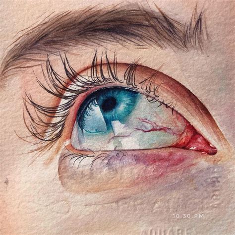 eyes drawing watercolor