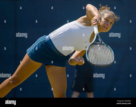 Sofia Johnson (GBR) playing in the first qualifying round of the Surbiton Trophy, London, 4th ...
