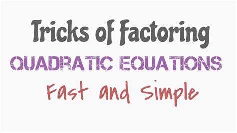 Image result for Factor Equations Tricks