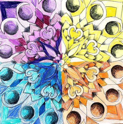 Symmetrical balance Art Ed Central colored pencil | Balance art ...