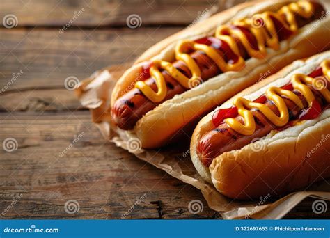 Classic Hot Dog Buns with Pork or Beef Sausage, Wiener or Frankfurter ...