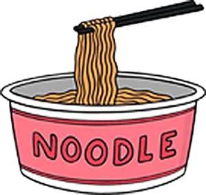 Simple Ramen Noodle Cartoon Emoji Vinyl Sticker (8" Tall, Carton ...