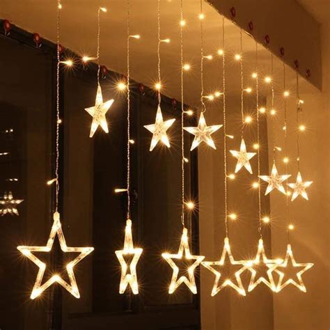 Buy Quace 12 Stars Curtain String Lights, Window Curtain Lights with 8 ...