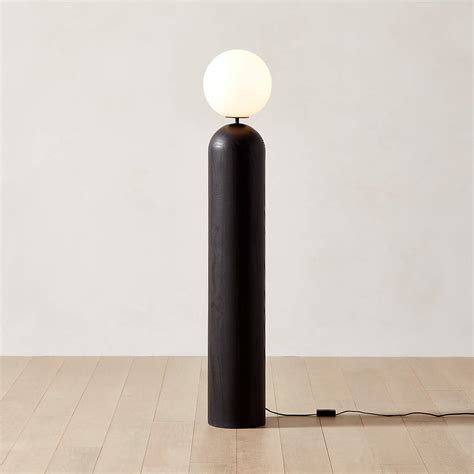 Ori Globe Floor Lamp with Black Wood Base + Reviews | CB2