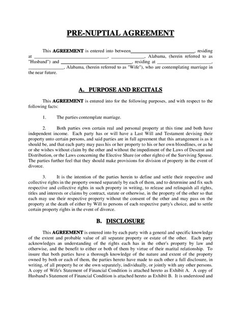 Prenuptial Agreement Sample Form - Edit, Fill, Sign Online | Handypdf