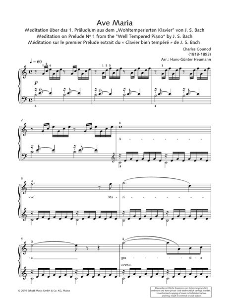Ave Maria by Charles Gounod Sheet Music for Piano Solo at Sheet Music ...