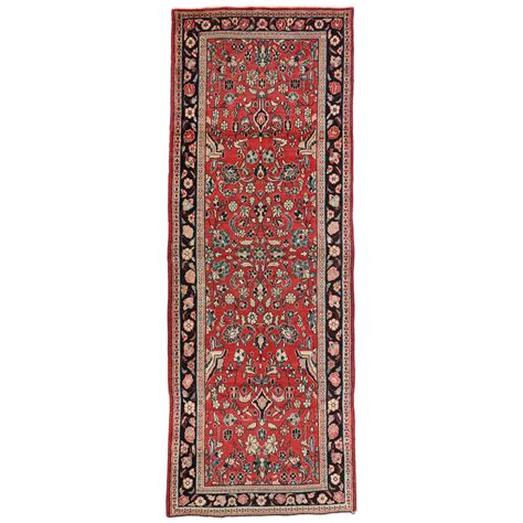 Vintage Pakistani Persian Isfahan Style Runner, Floral Hallway Runner ...