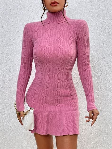 Cable knit sweater dress – Artofit