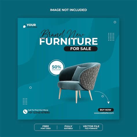 Furniture sale social media banner template | Premium Vector