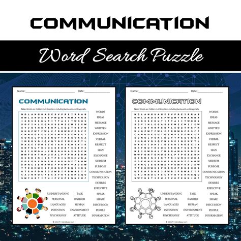Communication Word Search Puzzle Worksheet PDF – PrintableBazaar
