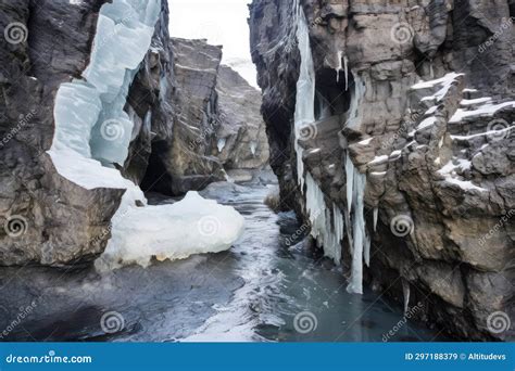 Ice Wedging Splitting Apart a Rock Formation Stock Image - Image of ...