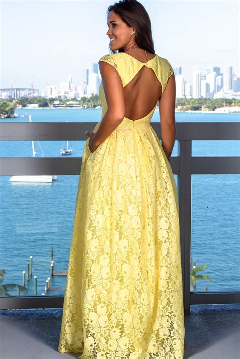 Yellow Lace Maxi Dress | Maxi Dresses – Saved by the Dress