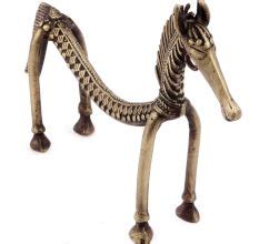 Brass Tribal Horse Statue