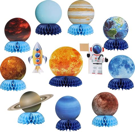 Amazon.com: SUNBEAUTY 12 PCS Solar System Theme Honeycomb Centerpieces ...
