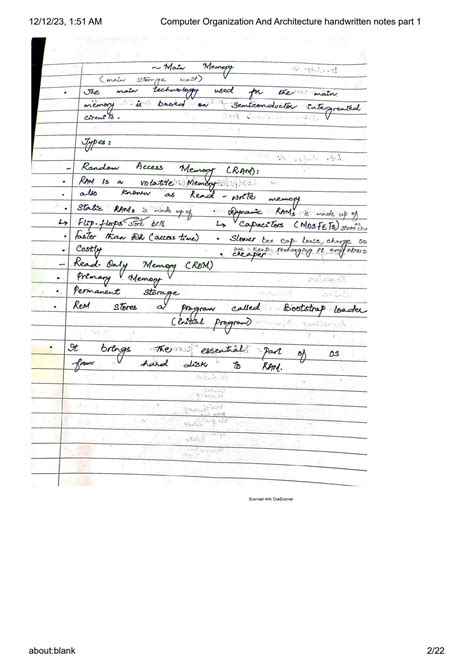 Image result for Handwritten Notes of Computer Organization and Design