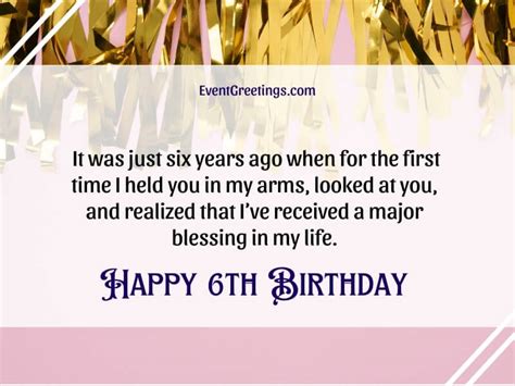 45 Cute Happy 6th Birthday Wishes And Quotes - Events Greetings