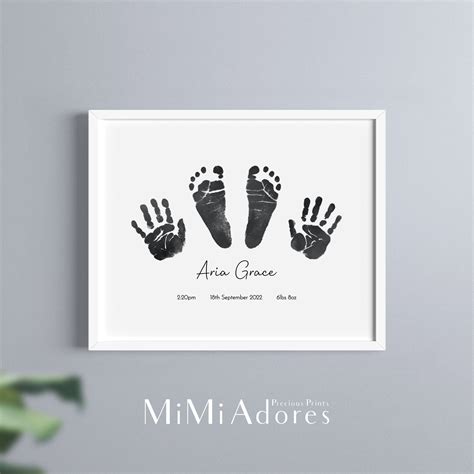 Custom Baby Handprint Footprint Art, Made From Baby's Actual Hand and ...