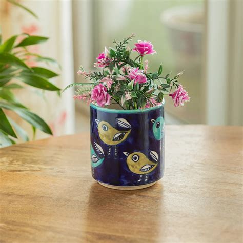 ExclusiveLane 'Little Sparrow Pot' Ceramic Table Planter Flower Pot (1