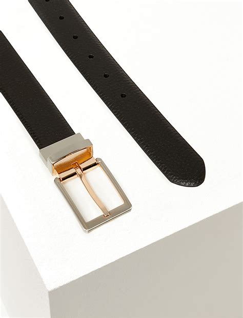 Buy Leather Textured Reversible Belt at Marks & Spencer