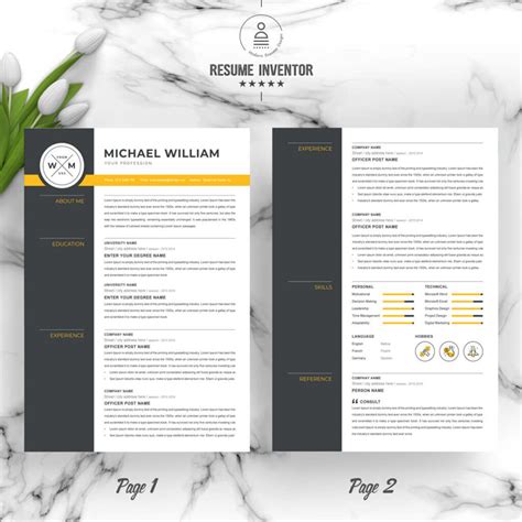 Professional Resume & CV Design Template | CV Template | EPS, PSD, INDD ...