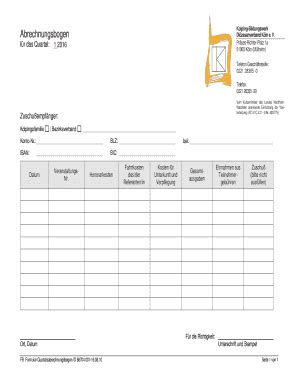 Ausfüllbar Online kbw-koeln Abrechnungsbogen - Kolping-Bildungswerk Di ...
