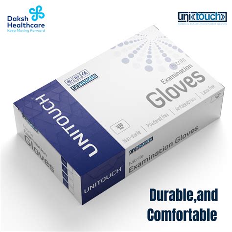 Unitouch Nitrile Powdered Free Examination Gloves (Grey) Pack of 100 P ...