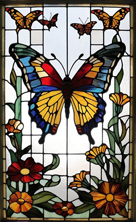 Butterflies Stained Glass Free Stock Photo - Public Domain Pictures