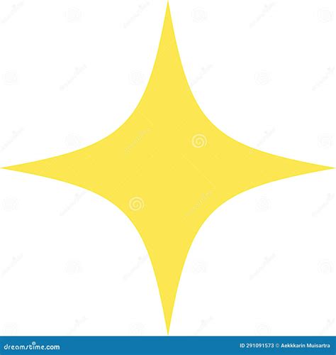 A Shiny Yellow Four-pointed Star Stock Illustration - Illustration of ...