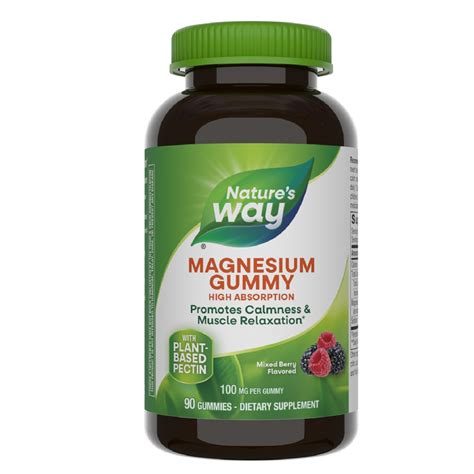 Nature's Way Magnesium Gummy Mixed Berry -- 100 mg - 90 Gummies - Vitacost