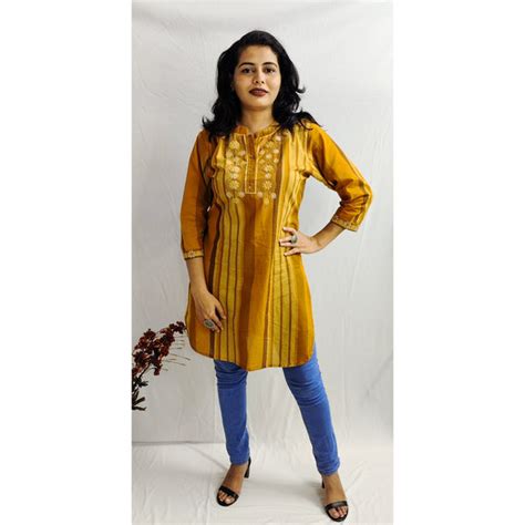 Aarya Mustard Kurti – Sacche Dhaage Fashion