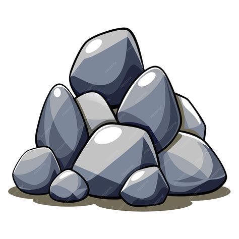 Stones clipart cartoon style vector illustration | Premium Vector