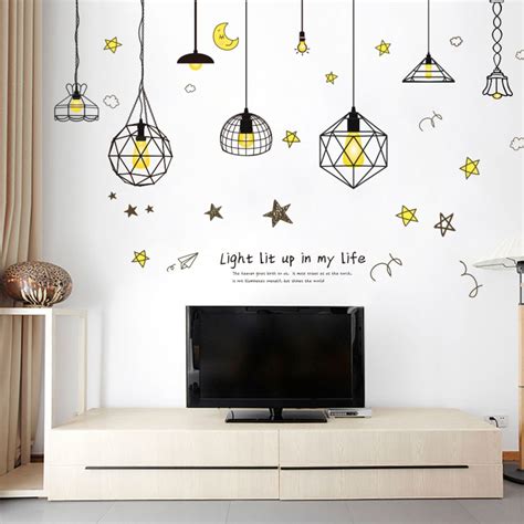 Decals Design 'Hanging Lamp with Moon Star and Quote' Wall Sticker ...