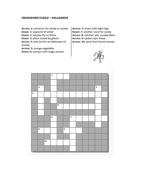 Crossword Puzzle - Halloween | PDF