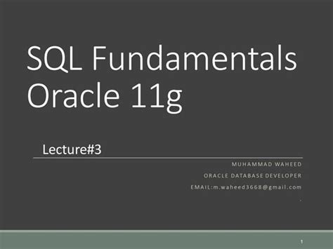 Image result for Oracle Database Lecture