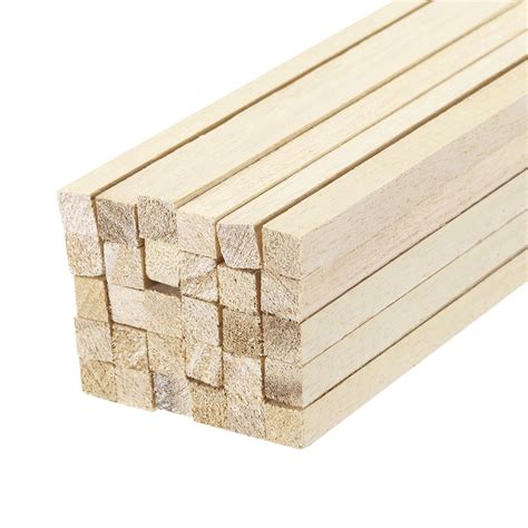 Square Wooden Sticks, 10"x0.5"x0.5" Dowel Rod Unfinished Hardwood Stick Craft Twigs Log Stick ...