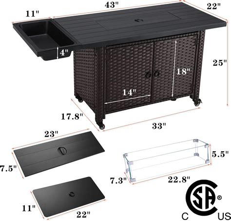 Buy 54inch 3in 1 Propane Fire Pit Table,Gas Fire Pit Table with Double ...