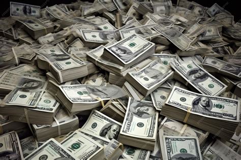 Premium Photo | Money Pile 100 dollar bills