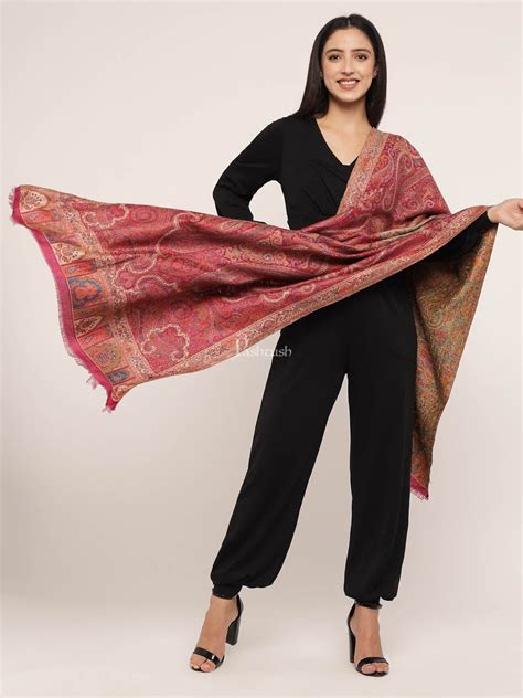 Pashtush Womens Antique Heritage Design, Jamawar Stole – Pashtush Shawl ...