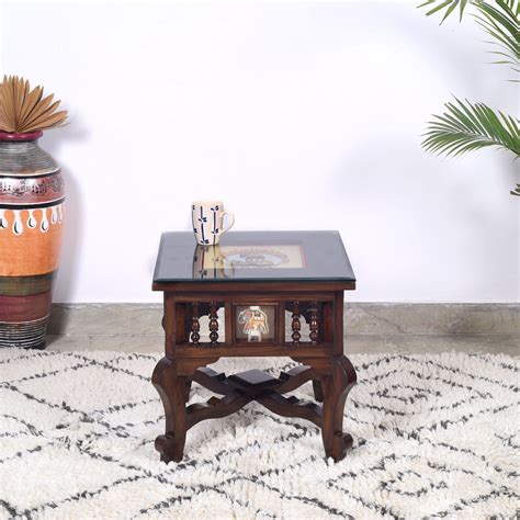 MAHI BED SIDE TABLE TEAK WOOD – Nilambur Furniture