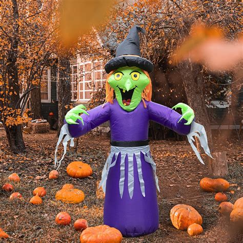 Buy VCUTEKA Halloween Inflatable Outdoor Witch 4FT - Green Witch ...